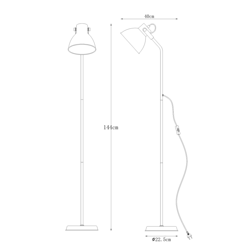 Zuma Line - Podna lampa 1xE27/40W/230V crna