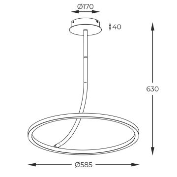 Zuma Line - LED Viseći luster LED/30W/230V crna