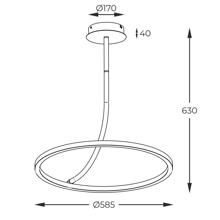 Zuma Line - LED Viseći luster LED/30W/230V crna