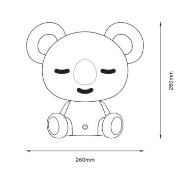 Zuma Line - LED Prigušiva dječja dodirna stolna lampa LED/3W/230V koala siva