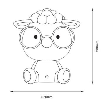 Zuma Line - LED Prigušiva dječja dodirna stolna lampa LED/3W/230V ovca siva