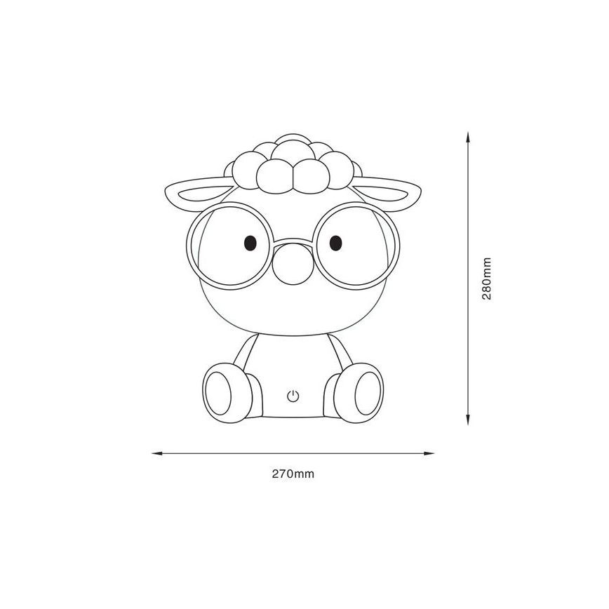 Zuma Line - LED Prigušiva dječja dodirna stolna lampa LED/3W/230V ovca ružičasta