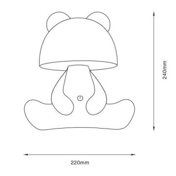 Zuma Line - LED Prigušiva dječja dodirna stolna lampa LED/3W/230V medvjed ružičasta