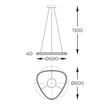 Zuma Line - LED Prigušivi kristalni luster na sajli LED/25W/230V 3000-6000K + daljinski upravljač