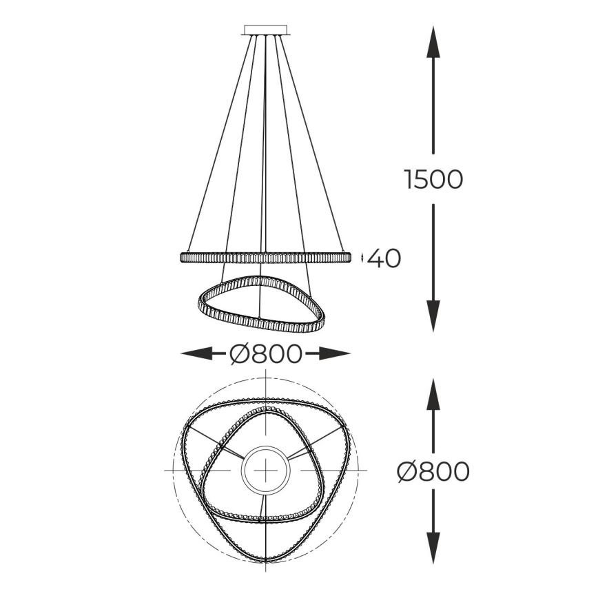 Zuma Line - LED Prigušivi kristalni luster na sajli LED/36W/230V 3000-6000K + daljinski upravljač