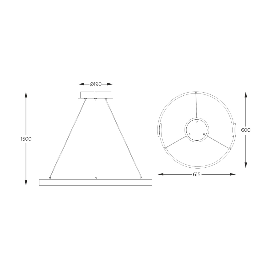 Zuma Line - LED Prigušivi luster na sajli LED/30W/230V crna/zlatna