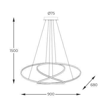 Zuma Line - LED Prigušivi luster na sajli LED/56W/230V zlatna