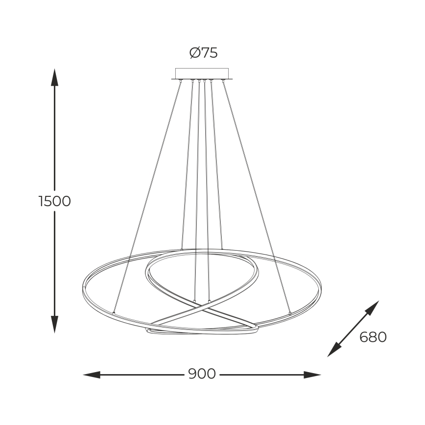 Zuma Line - LED Prigušivi luster na sajli LED/56W/230V zlatna