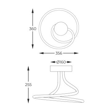 Zuma Line - LED Prigušivi nadgradni luster LED/26W/230V crna