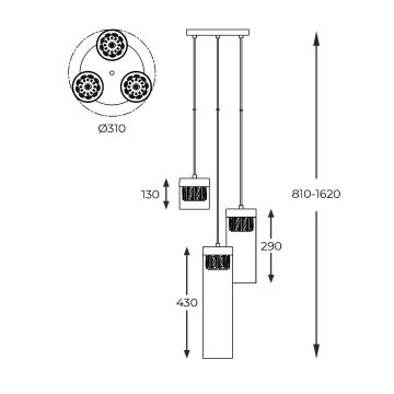 Zuma Line - Kristalni luster na sajli 3xG9/28W/230V mesing