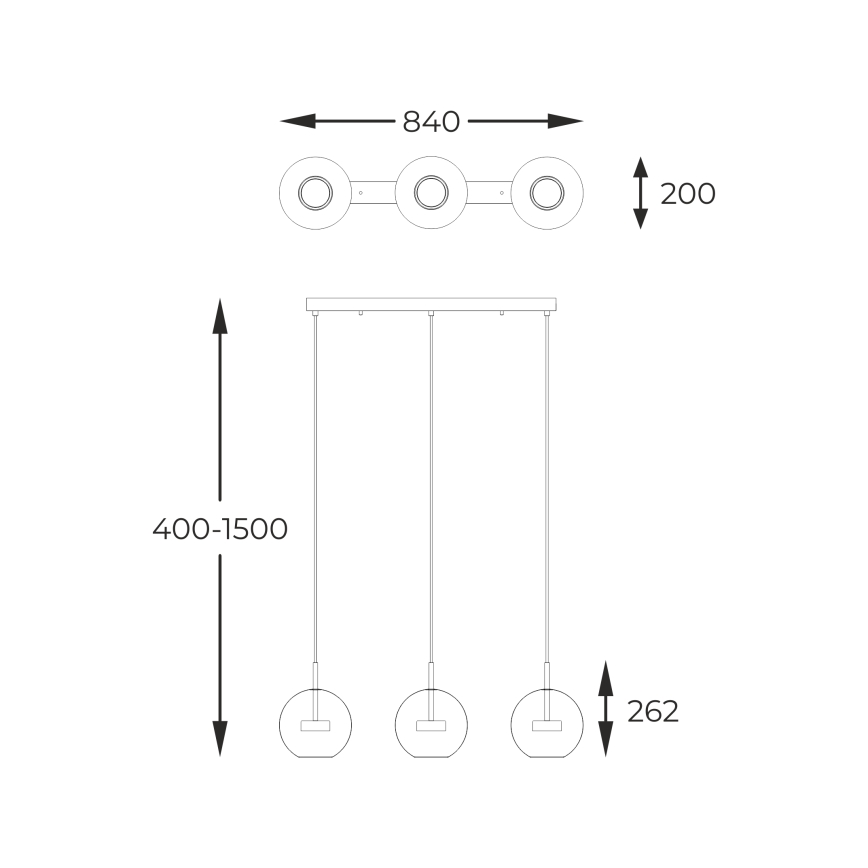 Zuma Line - LED Luster na sajli 3xLED/5W/230V krom