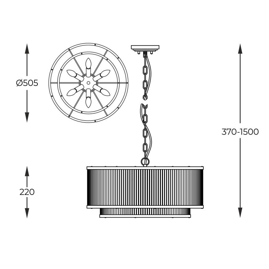 Zuma Line - Luster na lancu 6xE14/60W/230V krom