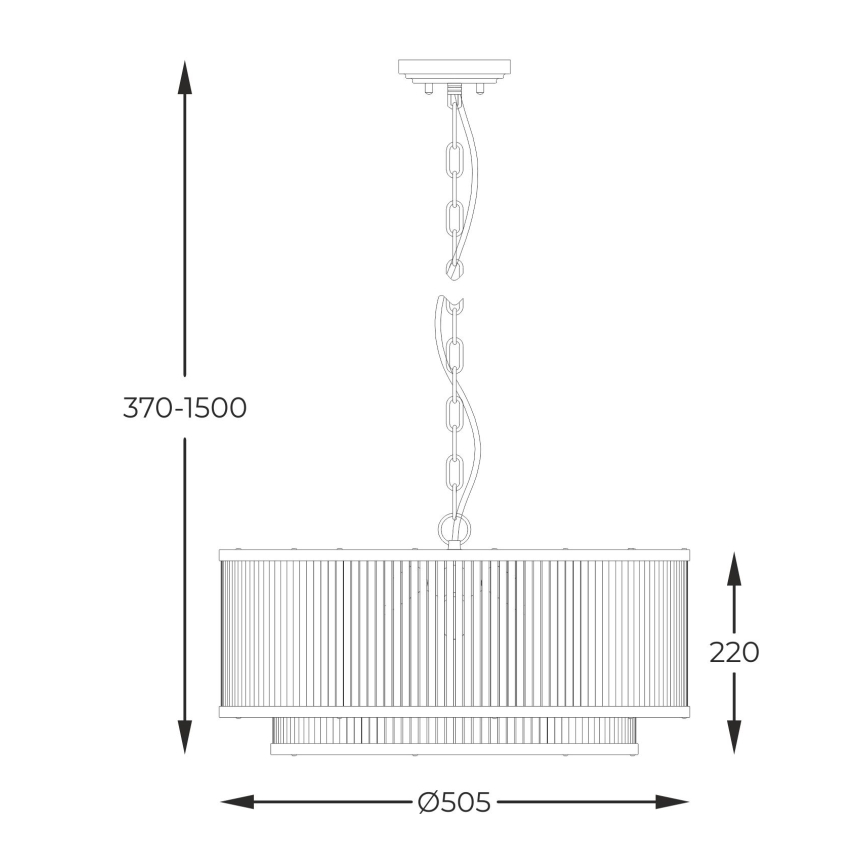 Zuma Line - Luster na lancu 6xE14/60W/230V crna