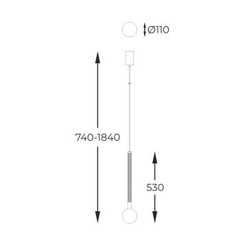 Zuma Line - Luster na sajli 1xG9/6W/230V mesing