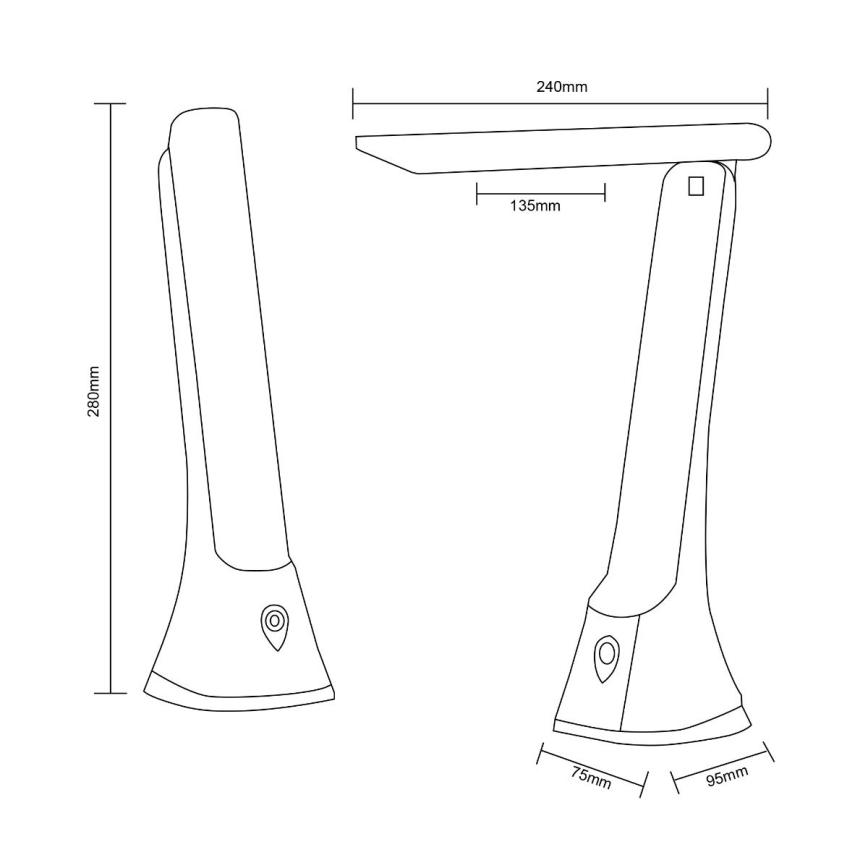 Zuma Line - LED Prigušiva stolna lampa LED/5W/230V crna